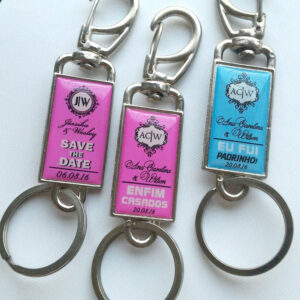 Chaveiro mosquetão retangular giro