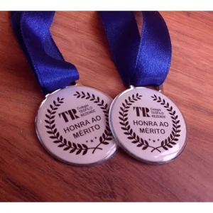 Medalha em metal redonda Resina