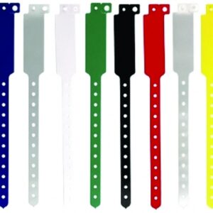 Pulseira em PVC com lacre plástico inviolável